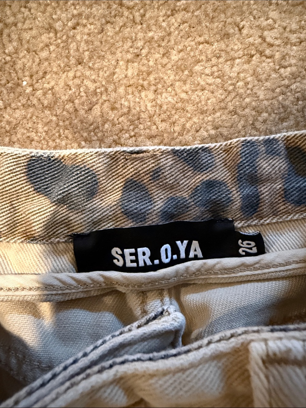 SER.O.YA off white jeans with cut out belt size 26 - Picture 4 of 5